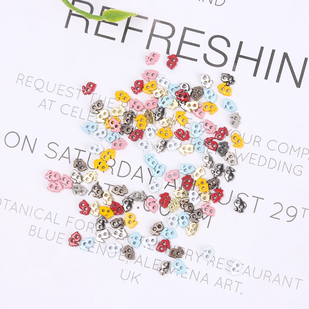 20/40Pcs Mini Cute Rabbit Buttons Buckles DIY Doll Clothes Tiny Metal Buckle Clothing Decoration Button Doll Sewing Accessories