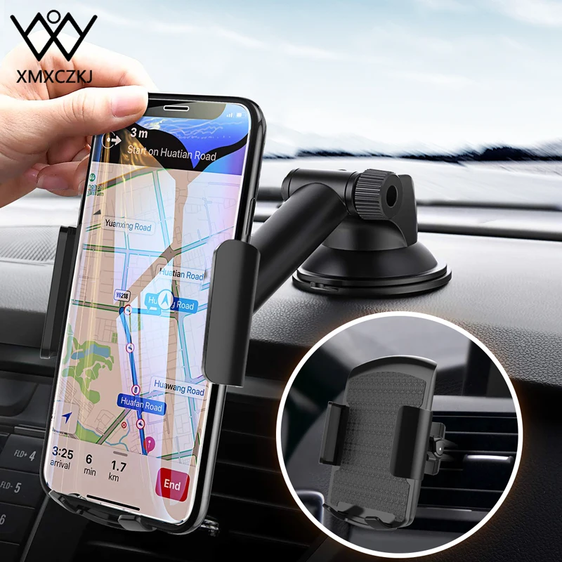 

XMXCZKJ Car Mount Phone Holder For Phone in Car For iPhone 11 7 Car Suction Cup Mount Holder For Samsung S9 Phone Stand Support