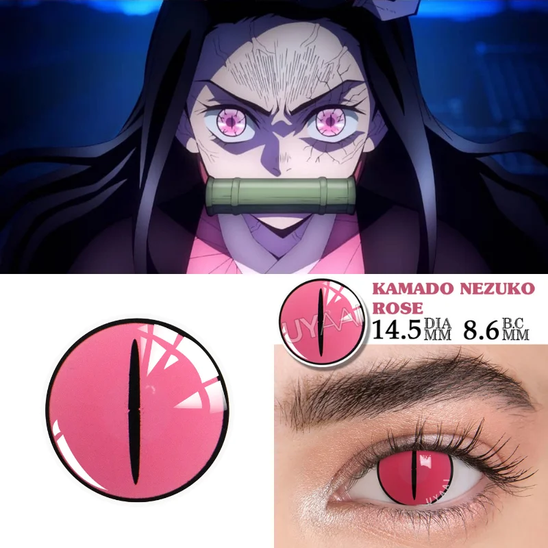 Bio-essence 1 Pair Pink Lense Cosplay Color Contact Lenses For Eyes Anime  Accessories Nezuko Demon Lenses Halloween Demon Slayer - Color Contact  Lenses - AliExpress