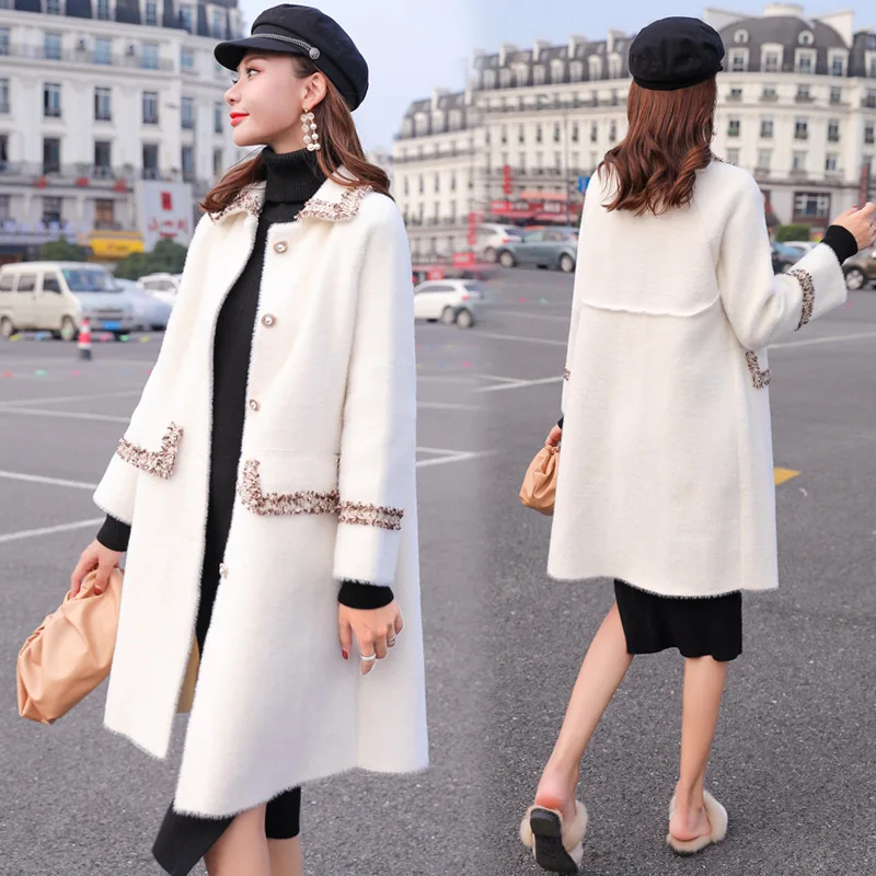 

Woolen Jacket Women's Mid-length 2019 Autumn & Winter New Style Korean-style Loose-Fit Versatile Popular Graceful Woolen Overcoa