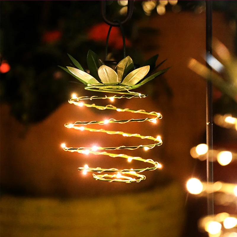 

Pineapple Solar Path Lights Hanging Fairy Lights for Patio Path Home Décor Lighting