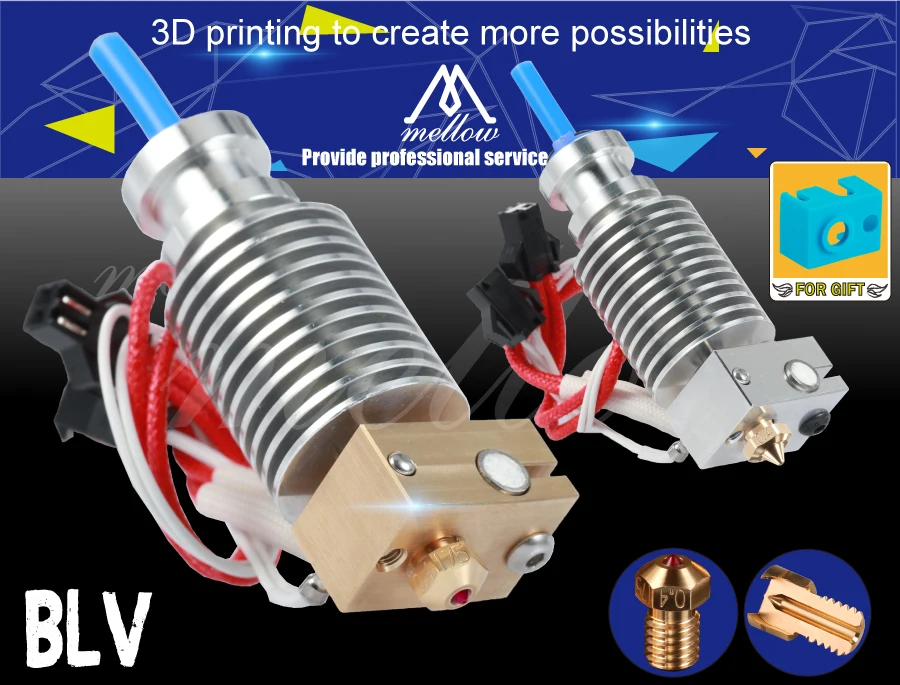 3d принтер Blv Mgn Cube V6 латунь/красный распылитель Hotend для 12 В/24 В 40 Вт картридж и термистор E3D V6 Prusa I3 Mk3s Mk2/2,5