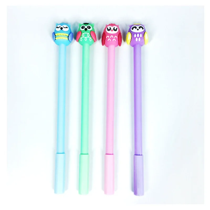 

100pcs/set Owl Gel Pen 0.5mm Cute Pens Novelty Student Kawaii Pen Cute Stationery Black Signing Pens Kawaii School Supplies