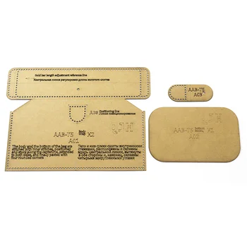 

1Set Of Leather Craft Fashion Personality Handbag Gold Wallet Sewing Pattern Hard Acrylic and Kraft Paper Stencil Template13*9cm