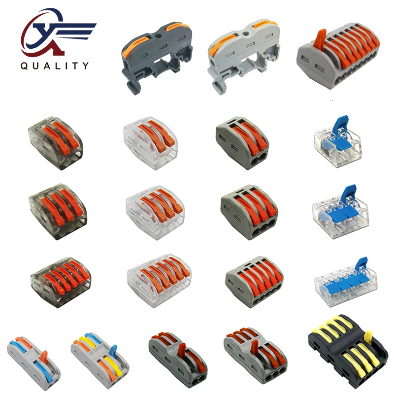 

(30/50/100 pcs) PCT-222 mini fast wire Connectors Universal Compact Wiring Connector push-in Terminal Block PCT-212 213 214 215