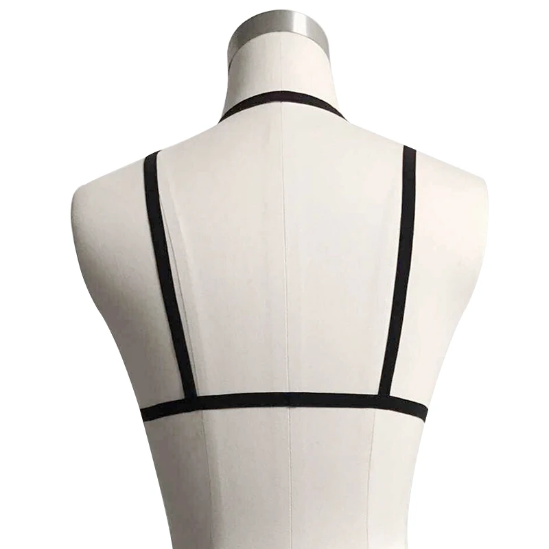 Sexy Women Ladies Harness Bra Choker Elastic Strappy Bras Fashion Lingerie Punk Halter Hollow Out Cage Crop Top Bustier Tops