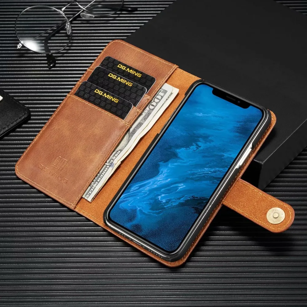Роскошный чехол из искусственной кожи для iPhone 11 Pro Max 6 6S 7 8 Plus 5 SE X XS Max XR откидной Магнитный кошелек сумка для телефона 2 в 1 съемная ячейка чехол для телефона