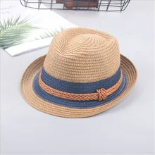 Кепка Jazz Kids летняя соломенная шляпа пляжная Мужская Повседневная Панама Мужская пеньковая веревка Лоскутная полосатая Соломенная Шапка Кепка с козырьком