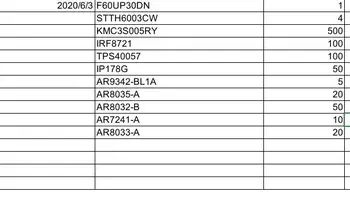 

Free Shipping 860PCS/LOT F60UP30DN STTH6003CW KMC3S005RY IRF8721 TPS40057 IP178G ......
