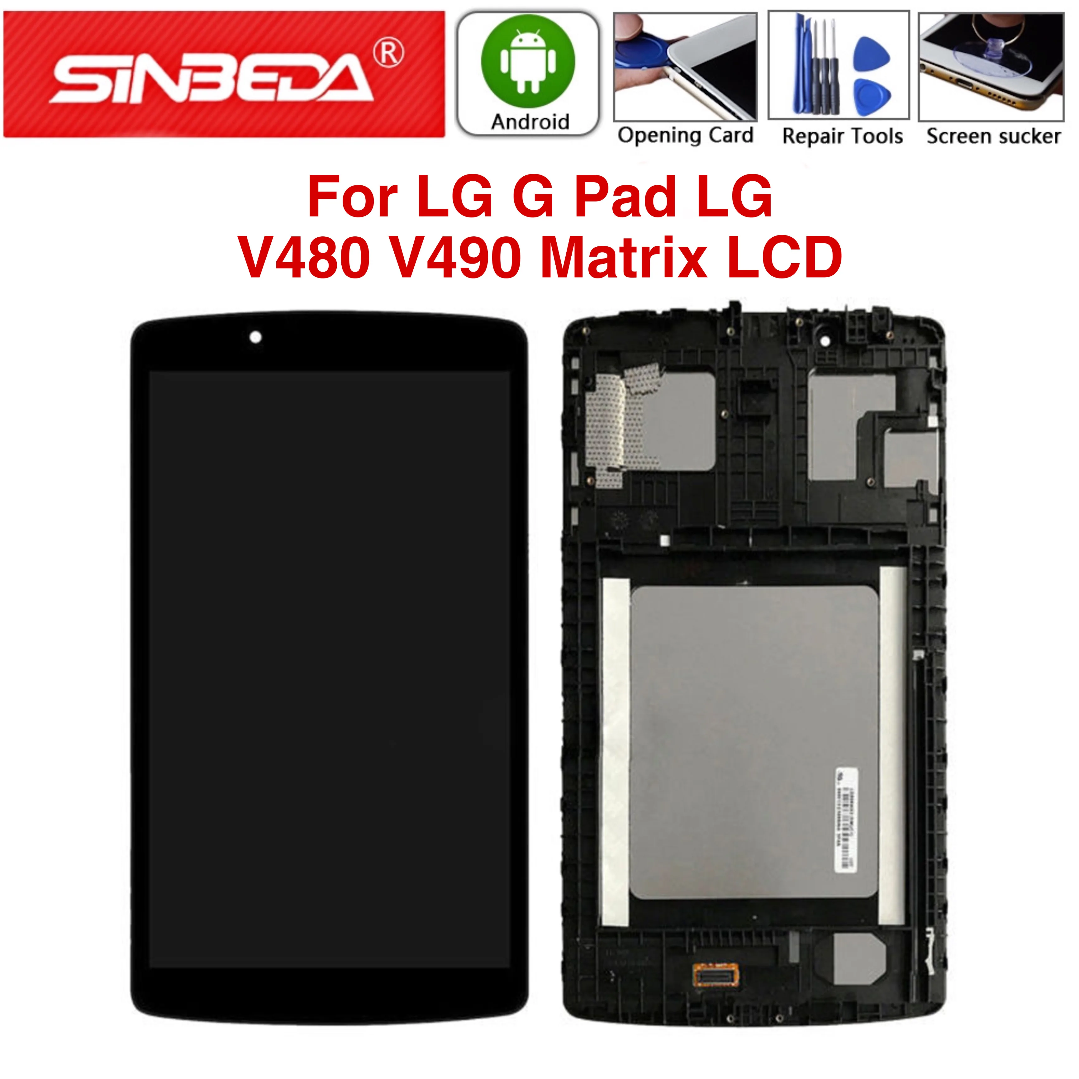 Sinbeda 8 0 &quotдля LG G Pad V480 V490 матричный ЖК-дисплей сенсорный экран с рамкой дигитайзер