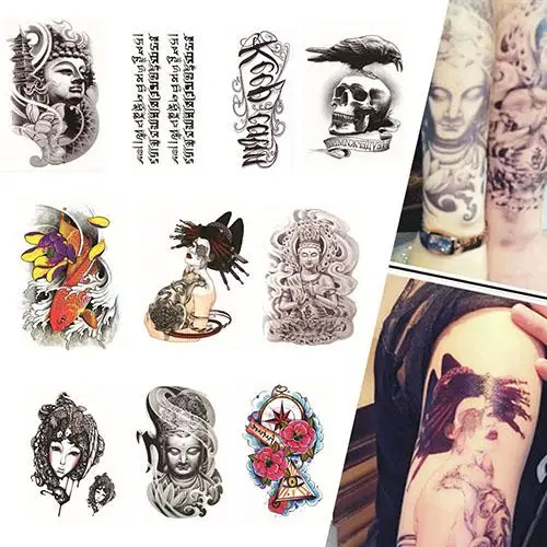 

Removable Spray Fake Transfer Temporary Tattoo Stickers Waterproof Arm Body Art