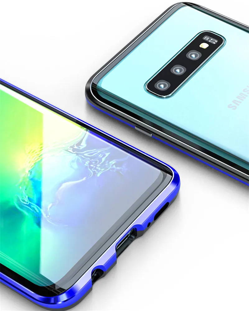 Прозрачный чехол S9 для samsung S10 5G чехол с магнитным металлическим стеклом задняя крышка тонкий чехол для samsung Galaxy S8 S10 Plus S10E Funda