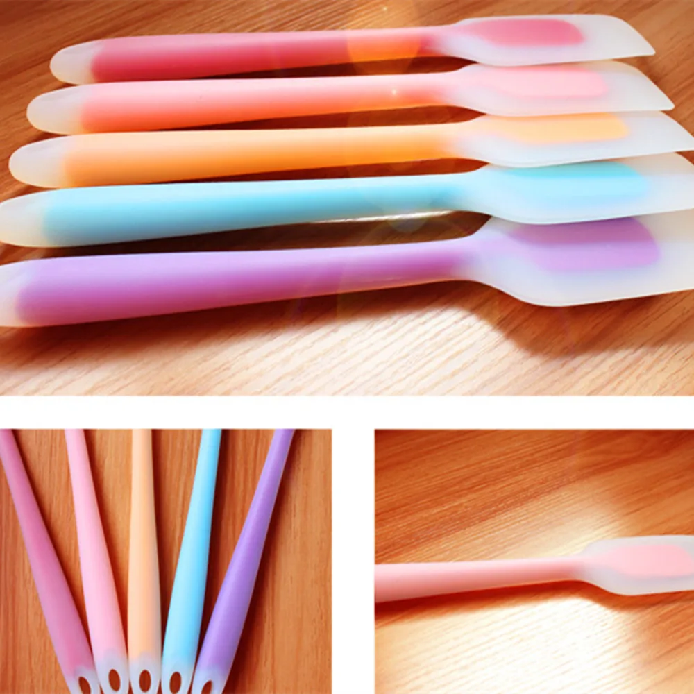  Ouneed 5PC Translucent Silicone Squee Heat Resistant Flexible Silicone Spatulas Cake Spatula Scrape