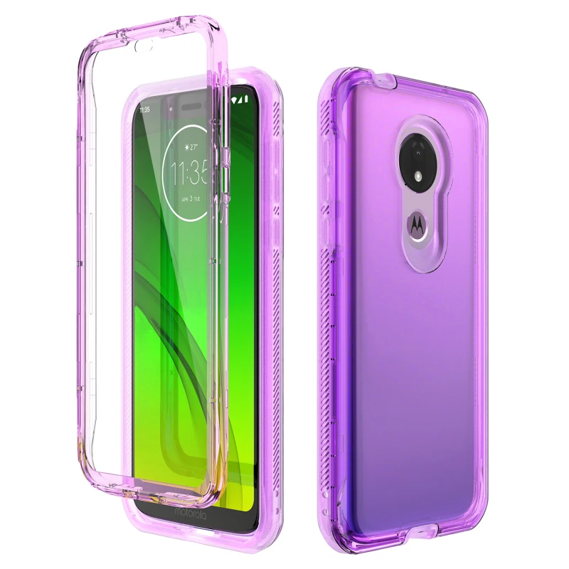 Жесткий чехол для Motorola Moto G7 Power Play полное покрытие со встроенной защитой экрана