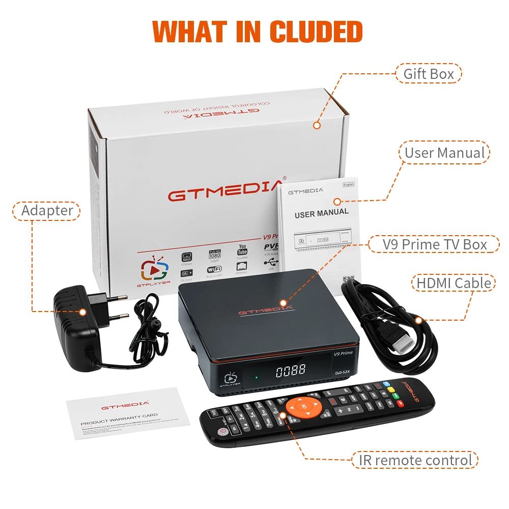 Receptor de Satélite Wi-fi sem Caixa de tv Atualização por v8 Gtmedia Prime Super Nova Suporte H.265 Construído Aplicativo v9 Dvb-s2 - Image 6