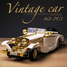 

2021 Newest Vintage Car Building Blocks Car Model Creator Vehicle Display Brick Education Leraning Toy Gift For Friend 8