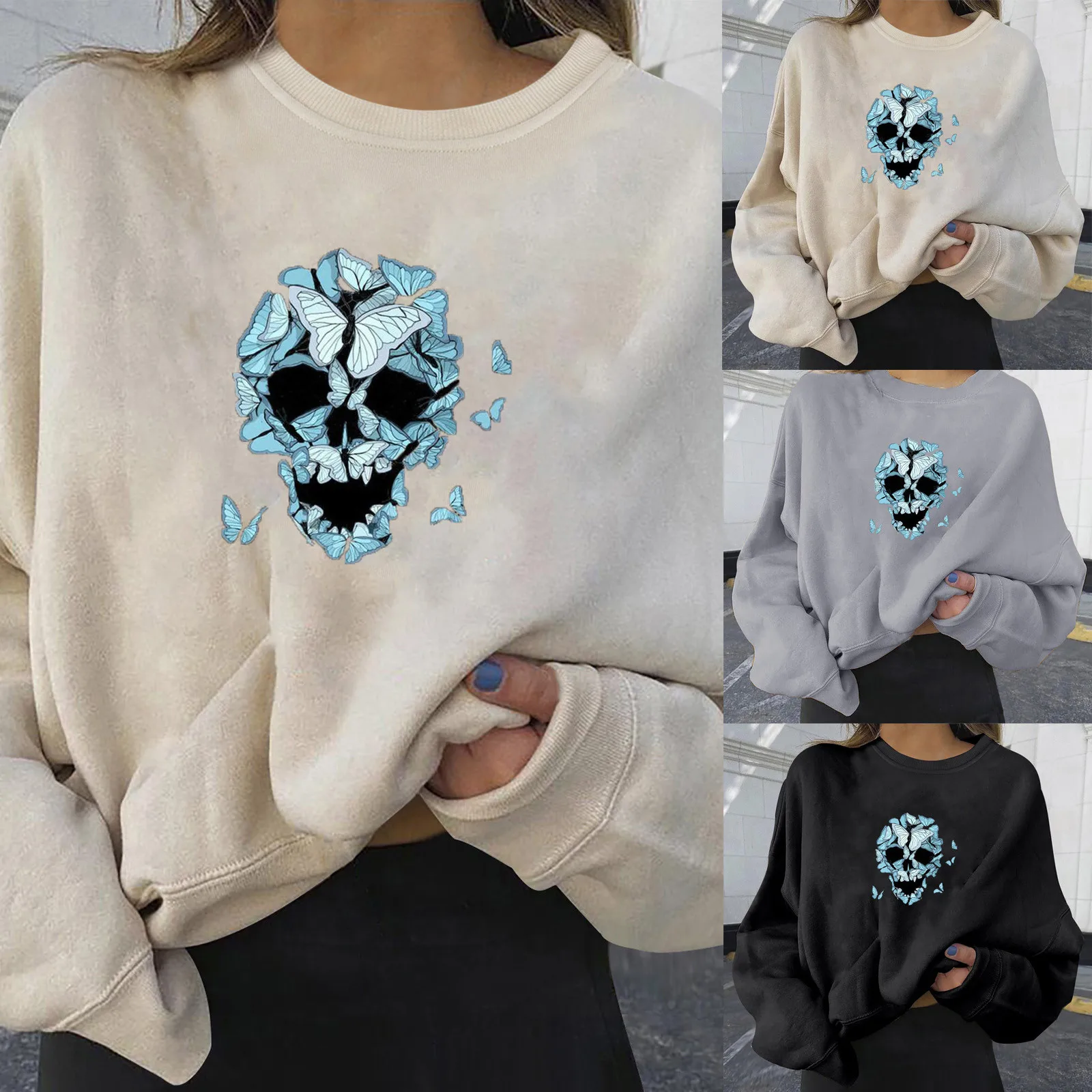 Sweater Women Halloween Long Sleeve Sweaters Pull Femme Women's Tops Casual Printed Winter Clothes Women Ladies Sweatshirts Tops 1
