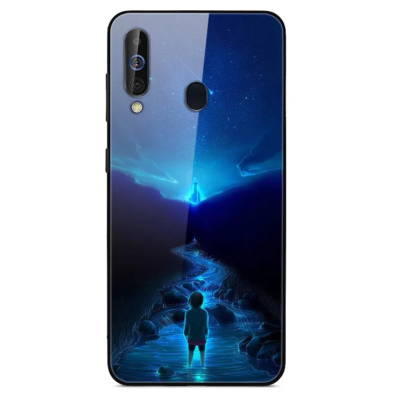 01 Чехол для samsung Galaxy A60, чехол из закаленного стекла «Планета космос», чехол из стекла для samsung A60 SM-A6060 6,", оболочка A60 - Цвет: 01