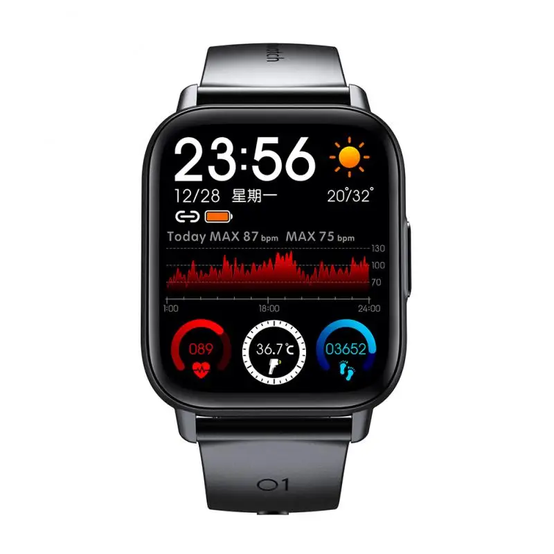 QS16 Pro Smart Watch Men DIY Face Body Temperature Waterproof Full Touch Screen Sports Fitness Tracker 2021 New Smartwatch