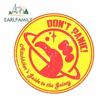 

EARLFAMILY 13cm x 12.7cm for Dont Panic Thumbs Universe Planet Waterproof Surfboard Car Stickers Anime Personality Trunk Decal