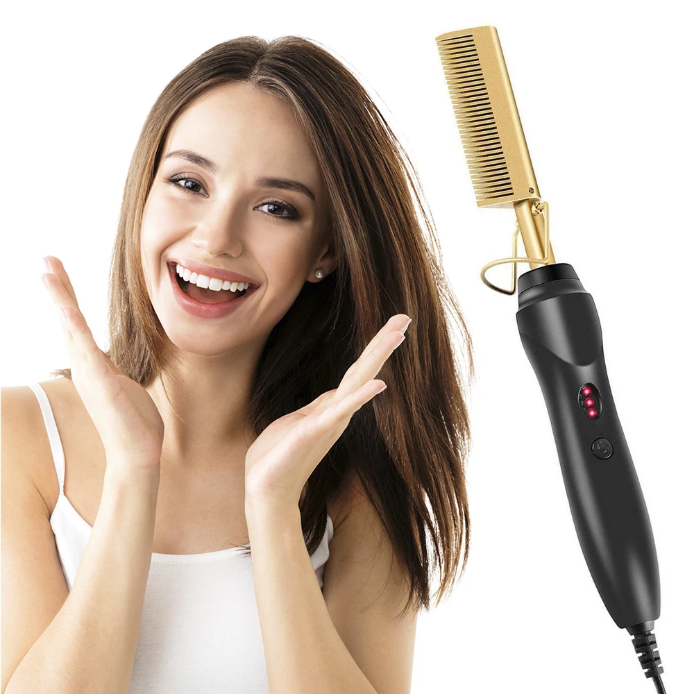 

Hair Straightener Flat Irons Straightening Brush Hot Heating Comb Hair Straight Styler Corrugation Curling Iron Hair Curler Comb