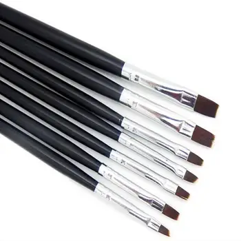 

7Pcs Professional Manicure UV Gel Brush Pen Manicure Set Light Treatment Pen Black Rod Painting Drawing Pen Beauty Nail Tools