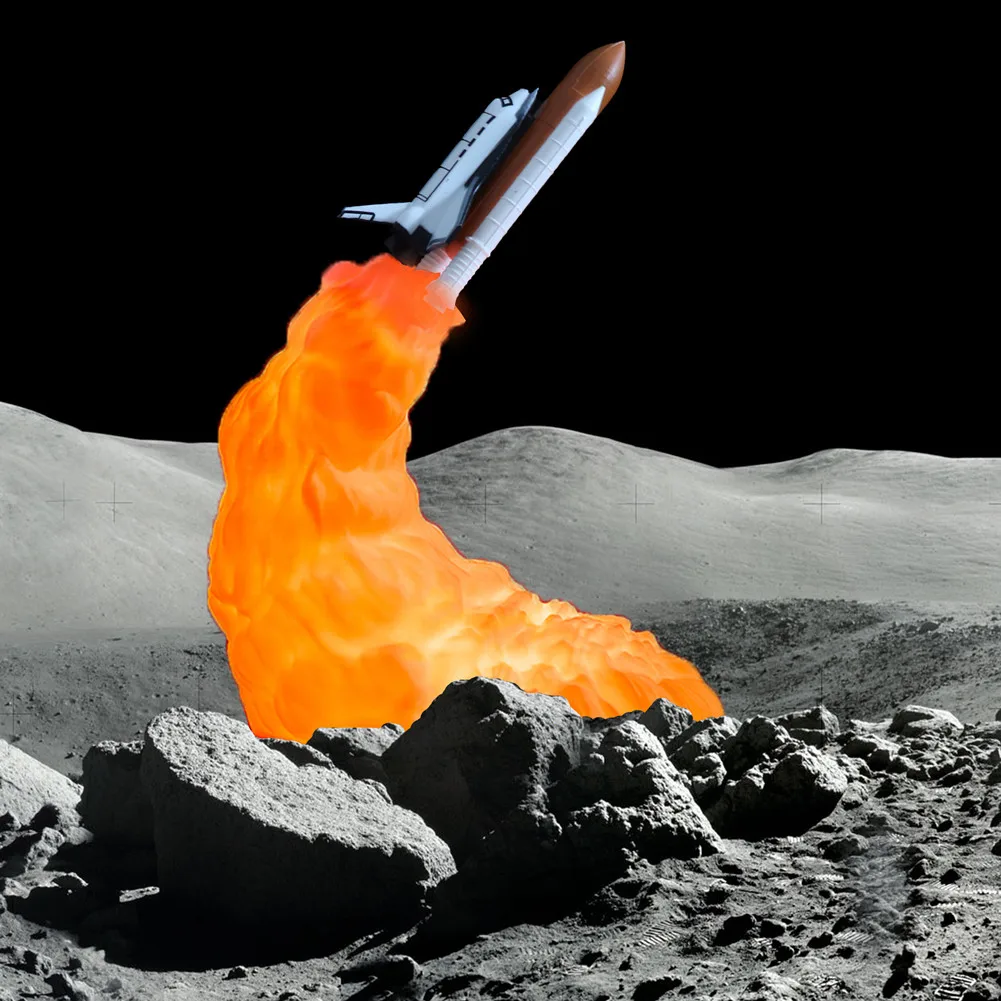 3D космический челнок лампа Перезаряжаемые Луна светодиодный Ночные лампы в