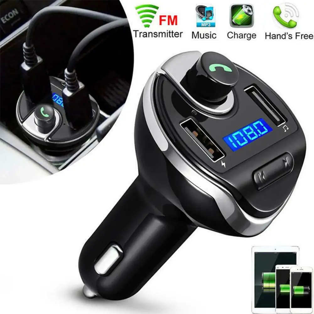 Беспроводной автомобильный Bluetooth fm-передатчик MP3 радио адаптер автомобильный прикуриватель USB зарядное устройство