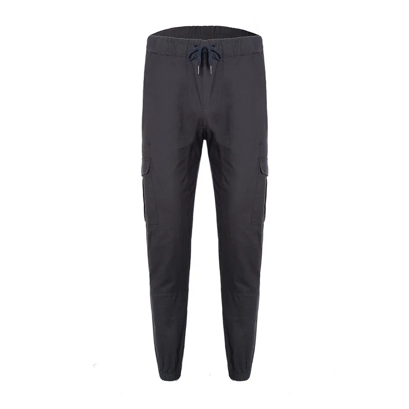 Мужские повседневные однотонные спортивные штаны с несколькими карманами для бега, мужские брюки-карго, Осень-зима, обтягивающие спортивные штаны для бега, мужские брюки - Цвет: Style-2 grey