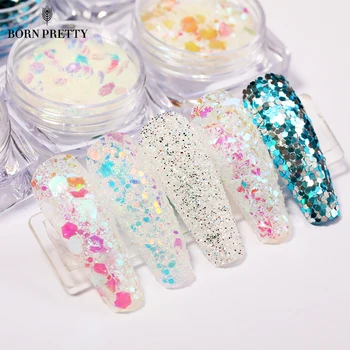 

6 Boxes Nail Sequins Sparkly Colorful Nail Glittery Powder Dust Holographics Irregular Nail Flake Slices Nail Art Decoration