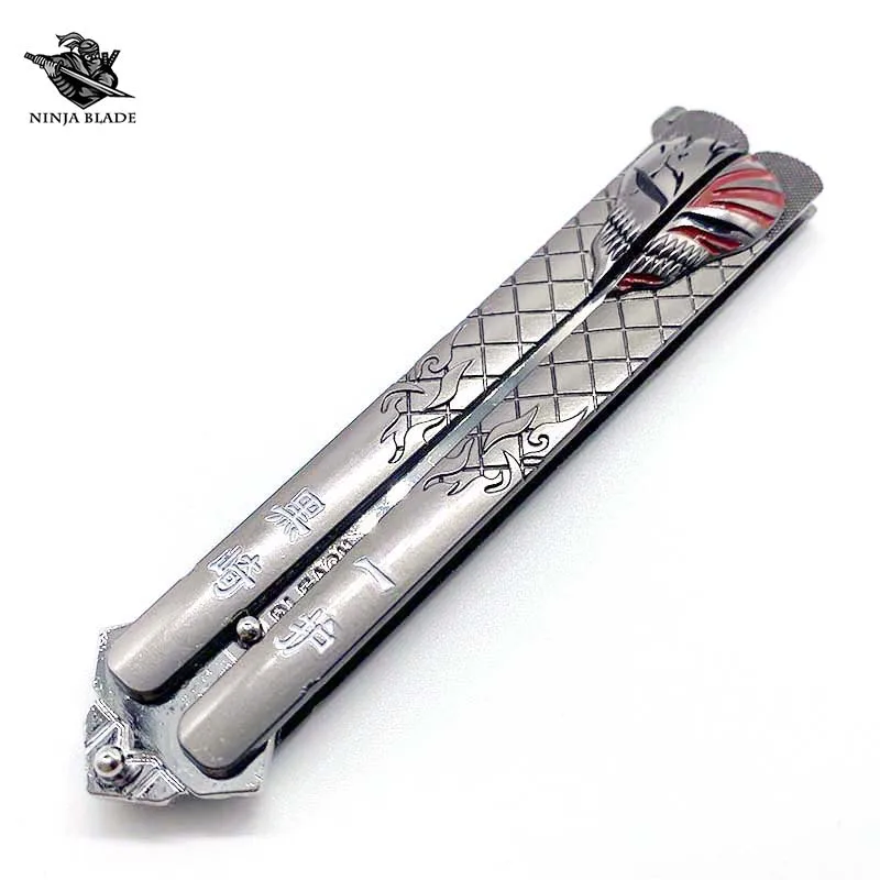 Отбеливающая аниме бабочка тренировочный нож Ichigo Kurosaki Bankai Balisong Blunt коллективная