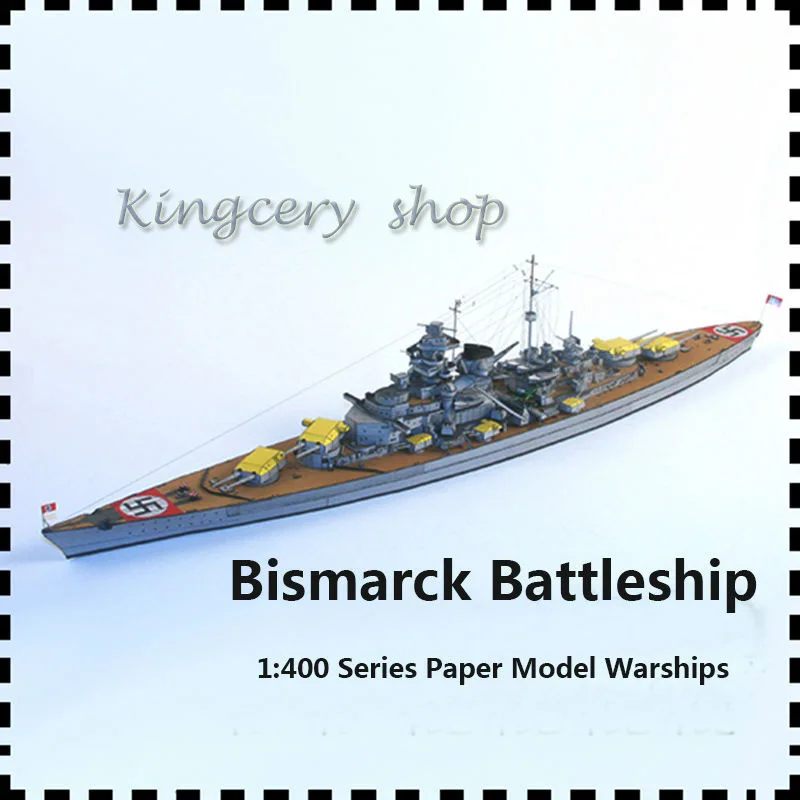 

German Battleship Bismarck 1:400 DIY 3D Paper Card Model Building Set Educational Toys Military Model Construction Toy
