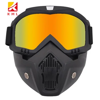 

Motocross Motorcycle Modular Mask Detachable Goggles And Mouth Filter Perfect for Open Face Motorcycle Half Helmet or Vintage