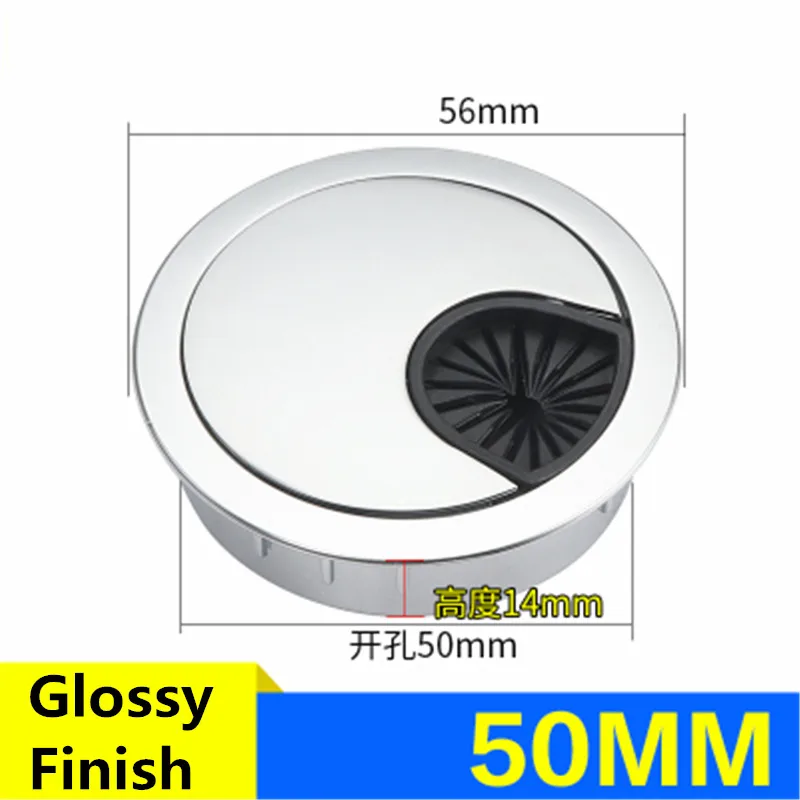 Glossy finish 50mm Wonzeal цинковый сплав стол проволока отверстие крышка база компьютерная втулка стол кабель выход порт Поверхностная Линия Коробка мебельная фурнитура - Цвет: Glossy finish 50mm