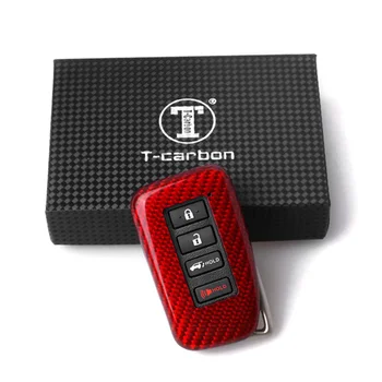 

For LEXUS 2014 2015 2016 2017 Car Real Carbon Fiber Remote Key Cover Case Red Key Shell