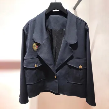 

Women Jacket 2020 Spring and Summer New Casual Lapel Collar College Long Sleeve Loose Women's Jacket