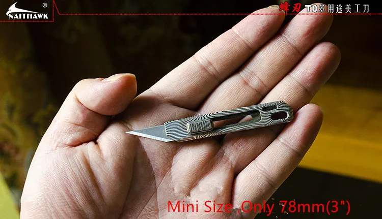 NAITHAWK нож для резки одного твердого Дамасского/Timascus ручка Япония OLFA лезвие для резки бумаги мини ножи для подарка офиса