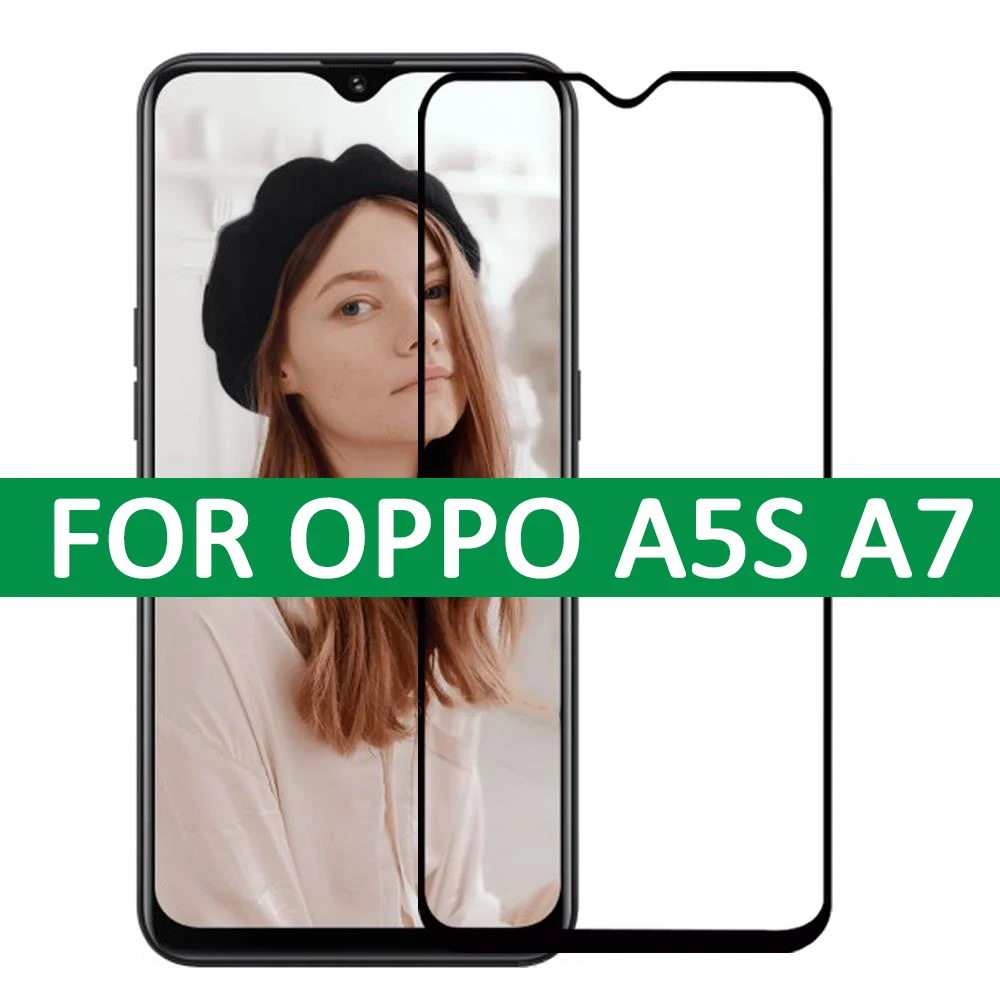 Full Cover Tempered Glass on For OPPO A5S Glass Screen Protector For OPPO A7 A5S A 7 A 5S 9H Anti-Oil Protective Film Glass