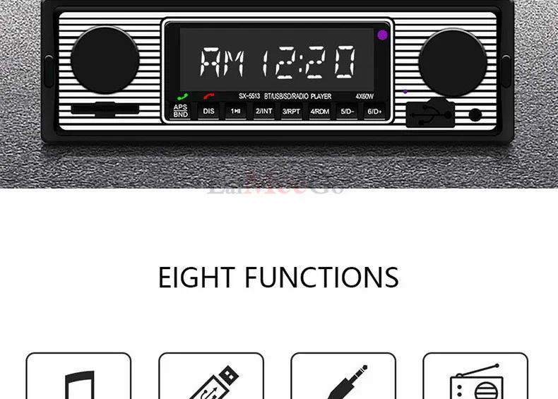 Bluetooth автомобильный mp3-плеер аудио стерео 4X50 Вт автомобильное радио 12 В в-тире 1 Din FM Aux вход приемник USB SD карты авто радио Воспроизведение музыки