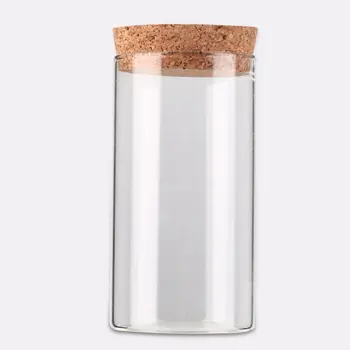

2020 Popular 350ml Clear Glass Bottle with Sealed Cork Beans Tea Leaves Storage Container