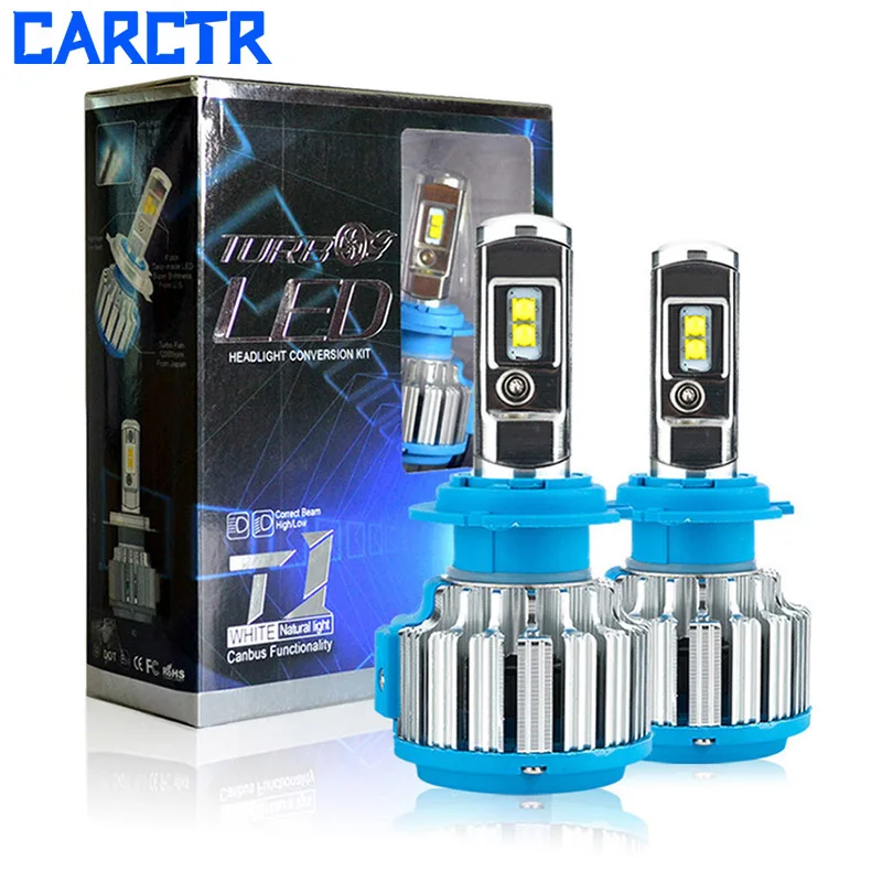 CARCTR 6000K для автомобильных фар H1 H9 H8 H11 H4 H7 светодиодные лампы HB4 9005 HB3 880 H27 9006 Светодиодные Автомобильные фары 4000LM 40 Вт Автомобильные аксессуары