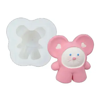 

3D Cartoon Mouse Shape Key Chain Silicone Mold Epoxy Resin Mold Mouse Rabbit Pendant Mold Resin Jewelry Making Tools