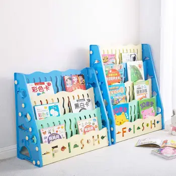 

Plastic Desk Small Bookcase Floor Storage Rack Student Desktop Simple Kids Bookshelf Kids Room Furniture