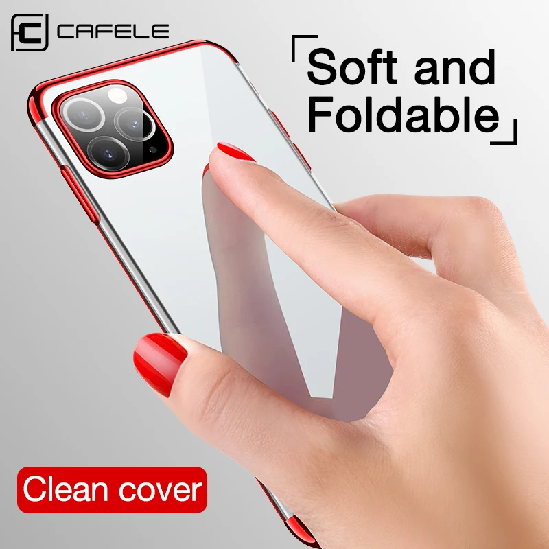 Cafele Transparent Soft Silicone for iPhone 11 pro max Case Cover TPU Plating Crystal Clear Back |