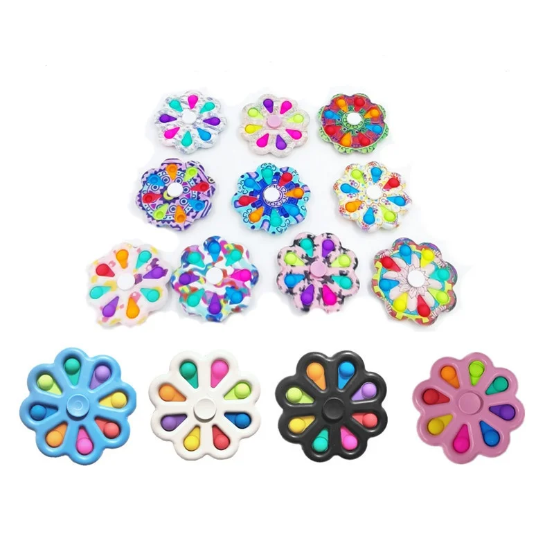 Camouflage Pop Fidget Spinners Push bubble finger Spinner Simple Dimple Hand Toys for ADHD AnxietyStress Relief Sensory