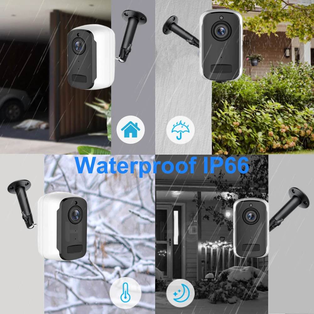 1080P HD WiFi ip-камера для улицы, беспроводная камера безопасности с зарядкой от аккумулятора, аудио камера видеонаблюдения, PIR детектор движения, sd-карта