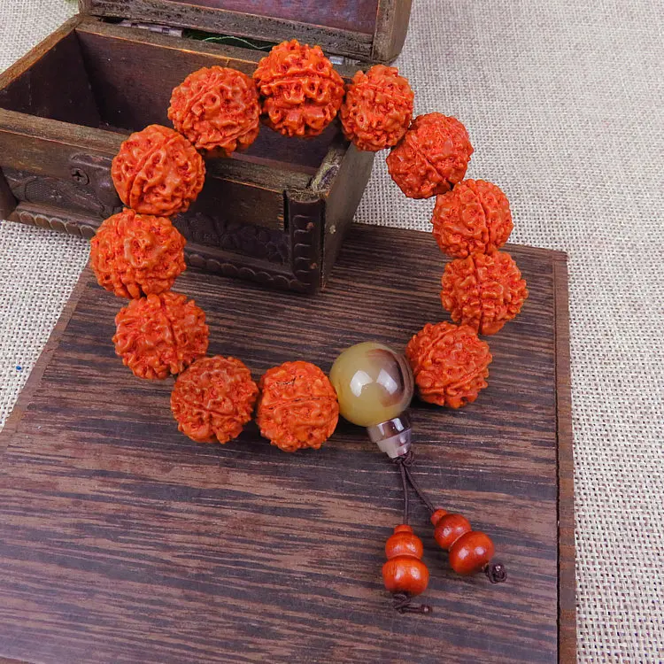 #*Cheap 20MM Man Tuba Nepal Five petal Rudraksha Bracelet Exclusive Design Chinoiserie Hot Selling Buddha Bead Bracelet A Direct Sale