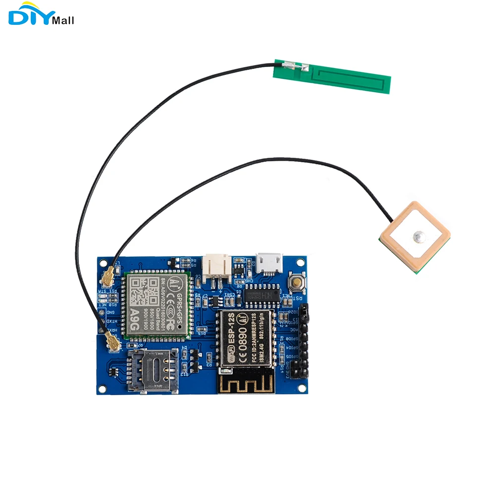 

Wifi Module ESP8266 ESP-12S A9G GSM GPRS+GPS IOT Node with Active GSP GSM Antenna WiFi+Cellular+GPS tracking