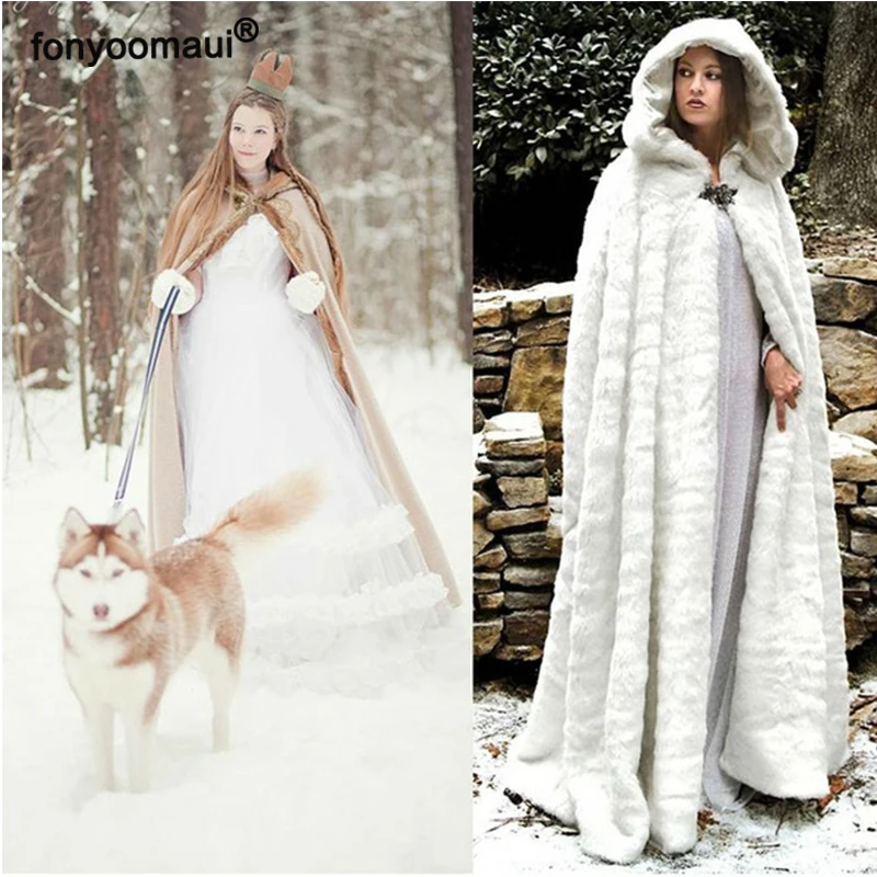 Женская Длинная накидка с капюшоном длинная винтажная зимняя в средневековом