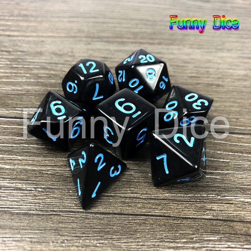 7pc/set Multi Sided Dice Without Opaque Effect D4 D6 D8 D10 D12 D20 Playing Games Set for Home Gambling Board Game|Кубики| |